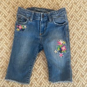 CUTE Gap cropped embroidered jeans size 18-24m